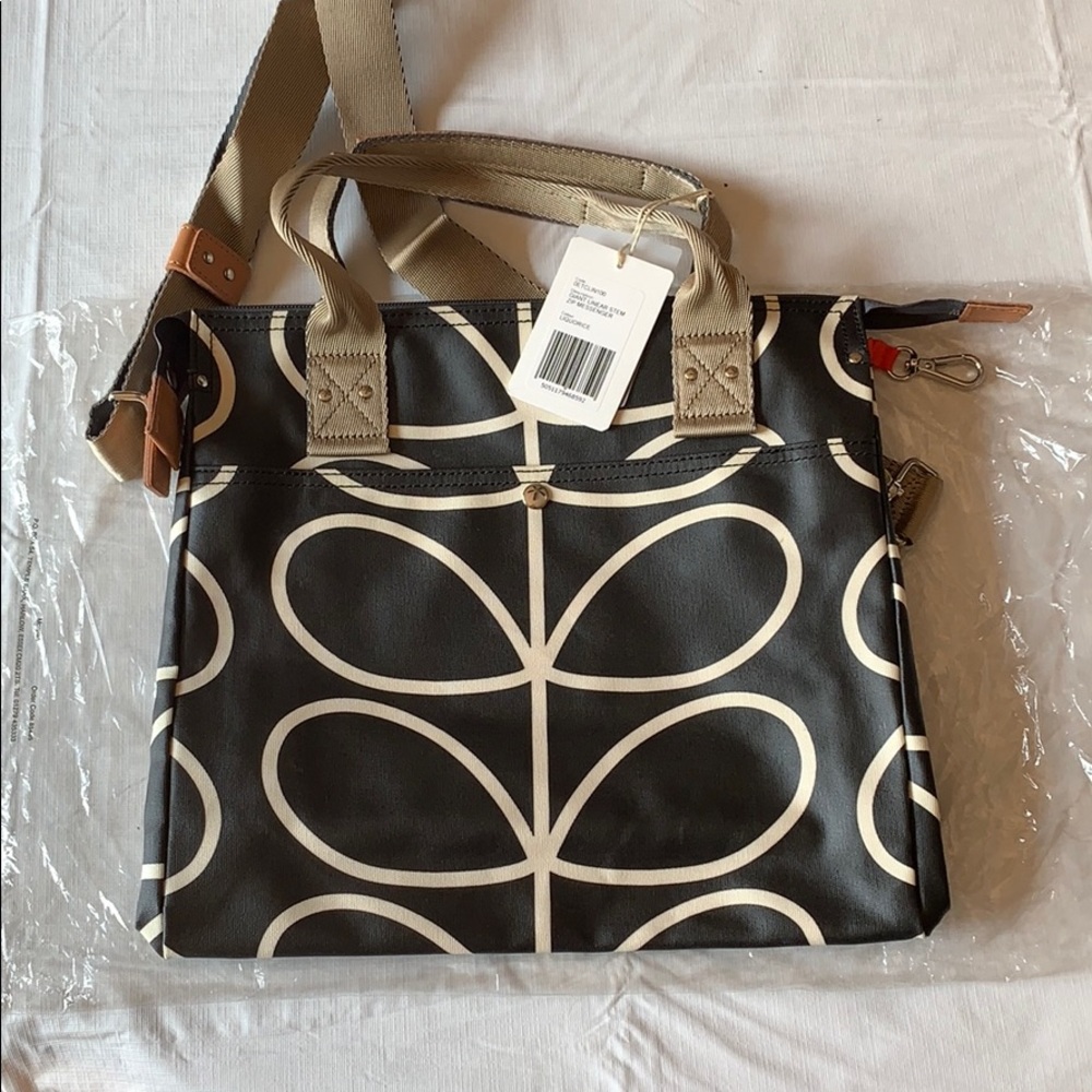 Orla Kiely bag Giant Linear stem zip messenger!
